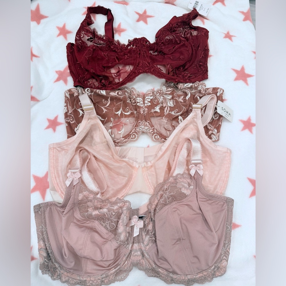 SOMA (3) and 1 Adore Me - NEW Elegant Lace Intimates Bras